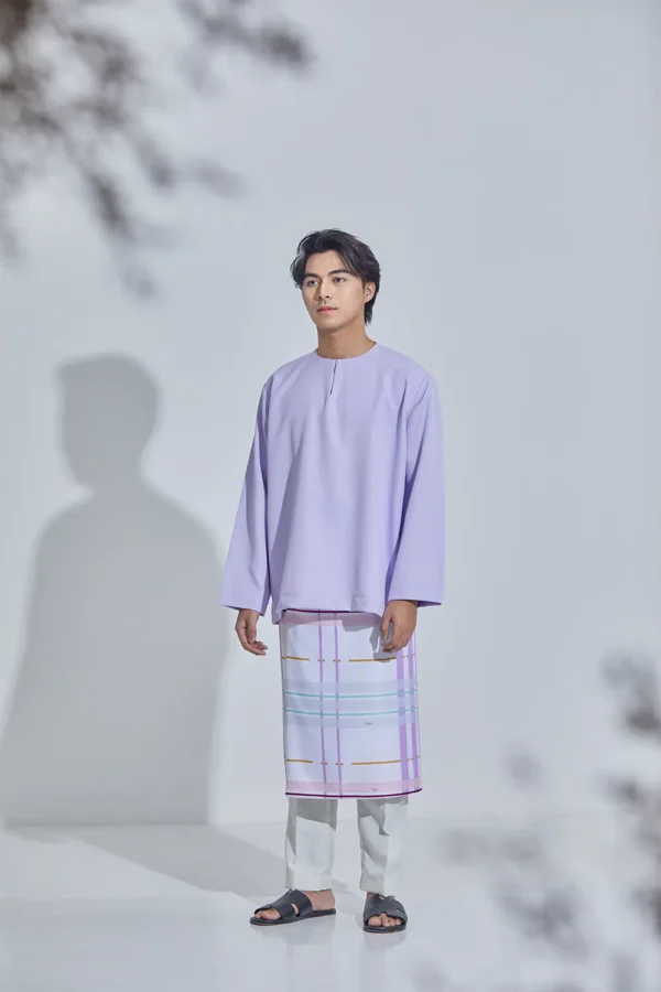 Set Baju Melayu Jejaka Hati (Adult) - Lilac Purple - Image 3