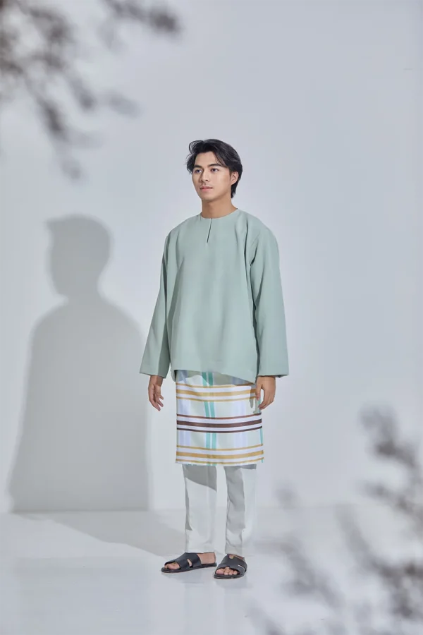 Set Baju Melayu Jejaka Hati (Adult) - Sage Green - Image 2