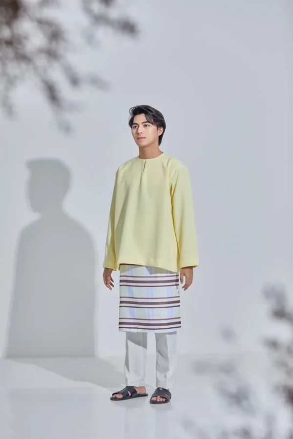 Set Baju Melayu Jejaka Hati (Adult) - Crayola Lemon Yellow - Image 3