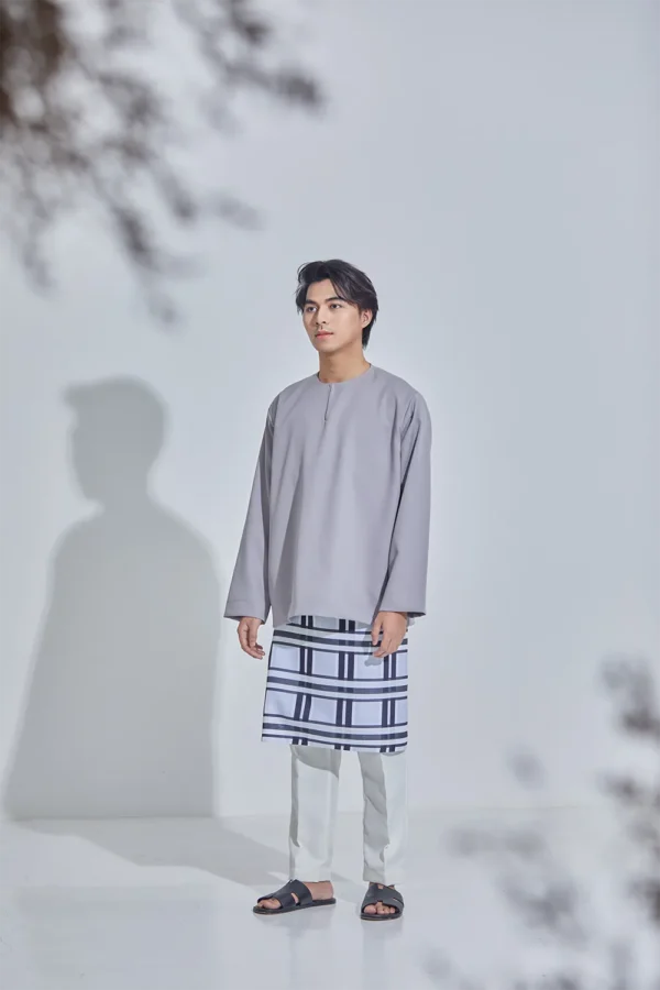 Set Baju Melayu Jejaka Hati (Adult) - Grey - Image 2