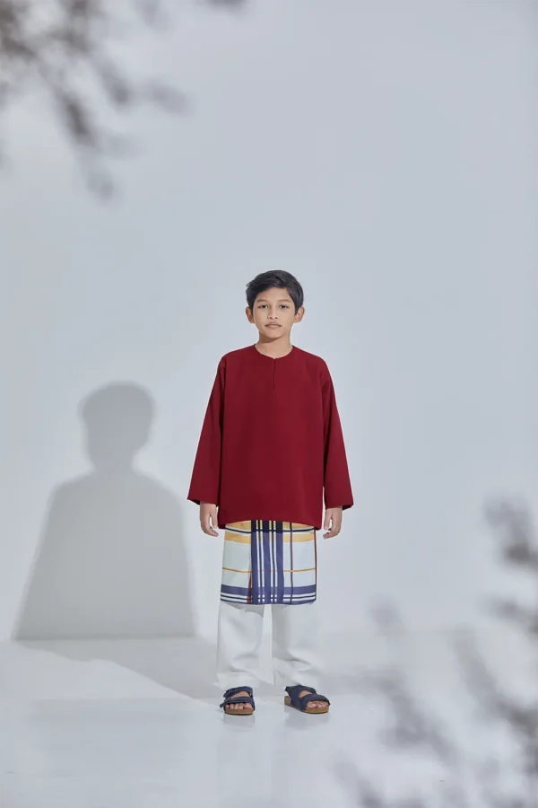 Set Baju Melayu Jejaka Hati (Kids) - Maroon Red