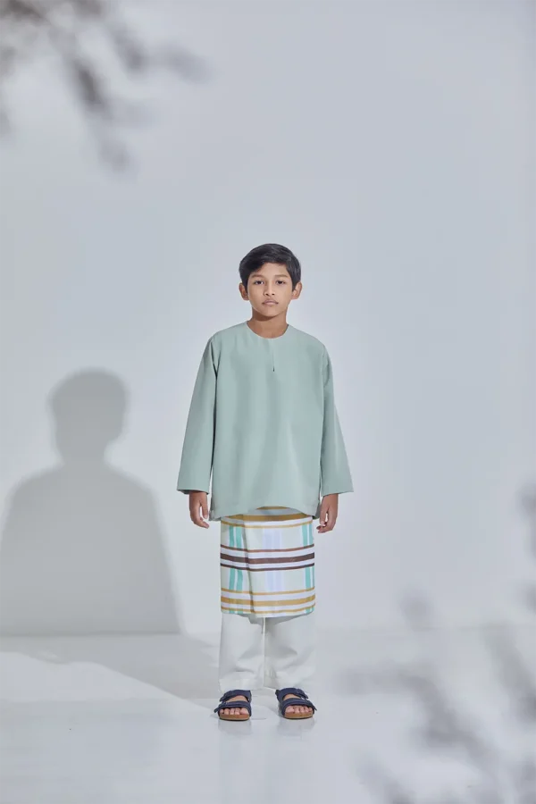 Set Baju Melayu Jejaka Hati (Kids) - Sage Green