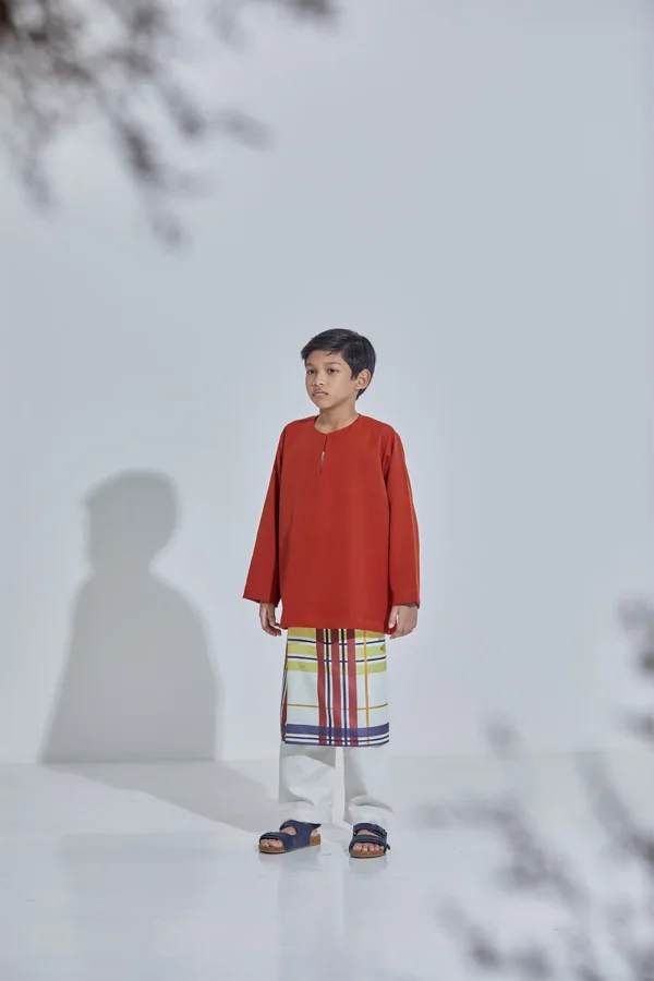 Set Baju Melayu Jejaka Hati (Kids) - Soul Burnt Orange - Image 4