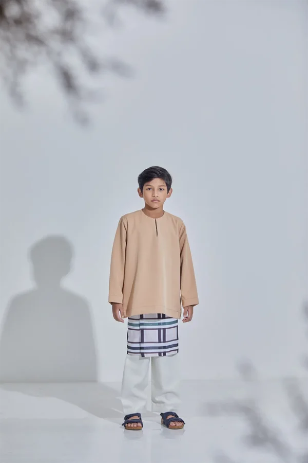 Set Baju Melayu Jejaka Hati (Kids) - Wheat Beige