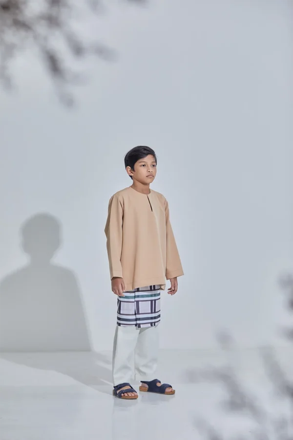 Set Baju Melayu Jejaka Hati (Kids) - Wheat Beige - Image 2