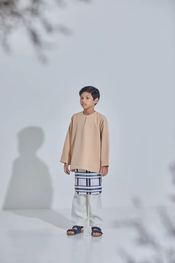 Set Baju Melayu Jejaka Hati (Kids) - Wheat Beige - Image 4