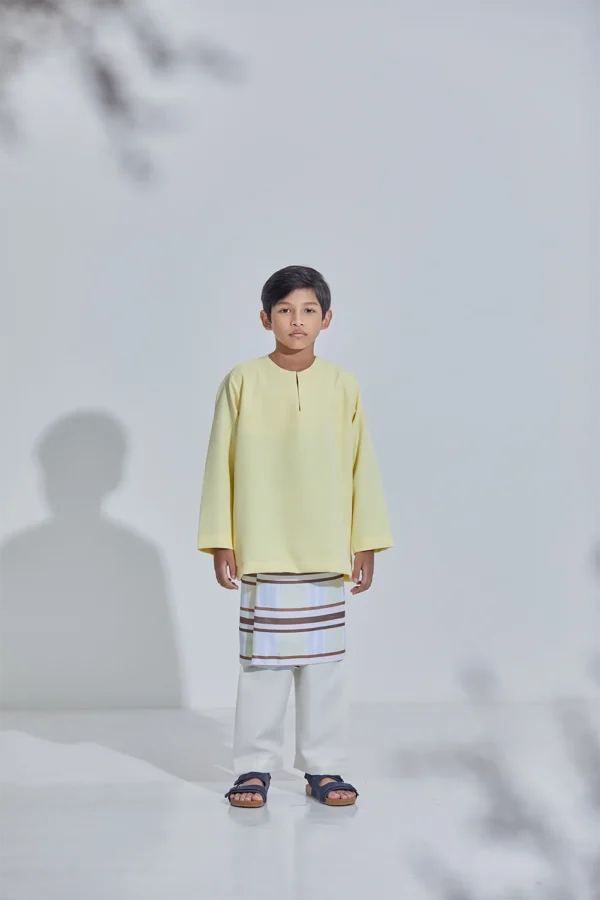 Set Baju Melayu Jejaka Hati (Kids) - Crayola Lemon Yellow