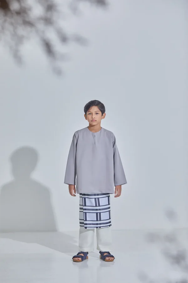 Set Baju Melayu Jejaka Hati (Kids) - Grey